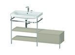 Duravit Happy D.2 Plus Möbelwaschtisch-Kombination HP4852E6060 140 x 49 cm, 2 Hahnlöcher, taupe seidenmatt, mit Metallkonsole