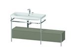 Duravit Happy D.2 Plus Möbelwaschtisch-Kombination HP4863E9292 160x49cm, mit Metallkonsole, 2 Hahnlöcher, steingrau seidenmatt
