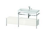 Duravit Happy D.2 Plus Möbelwaschtisch-Kombination HP4858E2222 160x49cm, mit Metallkonsole, 2 Hahnlöcher, weiß hochglanz