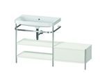 Duravit Happy D.2 Plus Möbelwaschtisch-Kombination HP4852N3939 140 x 49 cm, ohne Hahnloch, nordic weiß seidenmatt, mit Metallkonsole