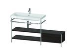 Duravit Happy D.2 Plus Möbelwaschtisch-Kombination HP4853O6969 160 x 49 cm, 1 Hahnloch, nussbaum gebürstet, mit Metallkonsole