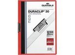 DURABLE Klemmmappe DURACLIP, DIN A4, Kunststoff, mit Clip, rot