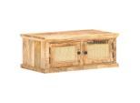 vidaXL Couchtisch 90x50x35 cm Massivholz Mango und Naturgeflecht