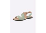 Sandale HEINE, Damen, Gr. 36, mint, Glattleder, Leder, Rindsleder, Schuhe Sandale
