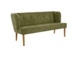 Cantus Sitzbank, Hellgrün, Holz, Textil, Eiche, vollmassiv, 179x88x76 cm, Esszimmer, Bänke, Sitzbänke