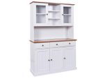 Mid.you Buffet, Weiß, Holz, Kiefer, massiv, 3 Fächer, 3 Schublade(n) Schubladen, 131x191x45 cm, Beimöbel erhältlich, Esszimmer, Anrichten, Buffetschränke