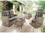 Gartenlounge-Set DESTINY "MERANO", grau (vintage grau), Obermaterial: 100% Polyester. Füllung: 100% Polyurethan, Sitzmöbel-Sets, Gartenlounge-Set