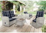 Gartenlounge-Set DESTINY "MERANO", weiß (vintage weiß), Obermaterial: 100% Polyester. Füllung: 100% Polyurethan, Sitzmöbel-Sets, Gartenlounge-Set