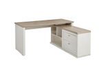 Hom`in Eckschreibtisch, Grau, Weiß, Holzwerkstoff, 2 Schublade(n) Schubladen, rechteckig, Wange, Sockel, 145.3x76x160 cm, Stauraum, seitenverkehrt montierbar, Arbeitszimmer, Schreibtische, Eckschreibtische