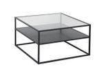 Boxxx Couchtisch, Schwarz, Metall, Holzwerkstoff, quadratisch, eckig, Flachrohr, 70x43x70 cm, Bsci, offenes Fach, einfacher Aufbau, Wohnzimmer, Wohnzimmertische, Couchtische, Couchtische Metall