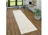 Hochflor-Teppich PACO HOME "Sky 250" Gr. 11, beige (creme), B:70cm H:34mm L:250cm, Polypropylen (PP), Teppiche, Hochflor-Teppich, gewebt, Uni-Farben, intensive Farbbrillanz, auch als Läufer erhältlich