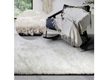 Hochflor-Teppich HANSE HOME "Olaf", weiss (ivory weiß), B:200cm H:38mm L:290cm, Polyester, Teppiche, Hochflor-Teppich, Langflor, Shaggy, einfarbig, flauschig, weich, glänzend, modern, uni