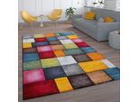 Teppich PACO HOME "Smaragd 753", bunt (mehrfarbig), B:120cm H:13mm L:170cm, Polypropylen (PP), Teppiche, Teppich, Kurzflor, 3D-Design, mit Karo Muster, auch als Läufer erhältlich