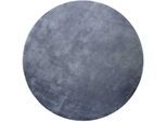 Teppich HOMIE LIVING "Pisa", blau (blau grau), H:25mm Ø:200cm, Polyester, Teppiche, Teppich, Hochflor, Microfaser, uni, weich, Shaggy, Wohnzimmer, Schlafzimmer