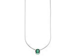 Kette mit Anhänger BRUNO BANANI "Schmuck Geschenk Silber 925 Halsschmuck Halskette Schlangenkette Stein", bunt (silberfarben, grün), Halsketten, Damen, Silber 925 (Sterlingsilber), L: 45, mit Zirkonia (synth.), Korund (synth.) oder Spinell (synth.)