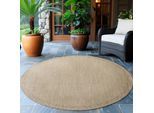 Outdoorteppich AYYILDIZ TEPPICHE "GIZA 1410", beige, H:3mm Ø:160cm, Polypropylen, Teppiche, Outdoorteppich, In- und Outdoor, Wetterfest, Wasserabweisend, robust