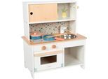 Spielküche SMALL FOOT "Kinderküche Terrazzo kompakt", weiß, Spielküchen, KinderB:39cm H:45cm T:22cm, Holz, Metall, B:39cm H:45cm T:22cm