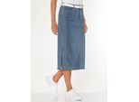 Jeansrock CASUAL LOOKS, Damen, Gr. 24, blau, bleached, 81% Baumwolle, 17% Polyester, 2% Elasthan, unifarben, wadenlang, Röcke Jeansrock