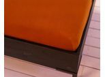 Spannbettlaken KAYORI "Saiko", braun (leather), B:130cm L:220cm, Jersey-Elasthan, Obermaterial: 97% Baumwolle, 3% Elasthan (LYCRA), Bettlaken, Spannbettlaken, Bio-Baumwolle