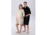 Badeponcho KANGAROOS "Summer, ideal für Sauna, Spa & im Urlaub, Damen & Herren" Gr. S, beige (creme), S/M, Baumwolle, Hausmäntel, Surfponcho, mit Bauchtasche, 100% Baumwolle, Frottee