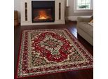 Teppich MY HOME "Oriental, Made in Belgium" Gr. 3, rot, B:120cm H:7mm L:170cm, Kunstfaser, Teppiche, Teppich, Orient-Optik, mit Bordüre, Teppich, Kurzflor, Weich, Kundenliebling