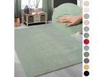 Teppich MY HOME "Arabell, Kunstfellteppich, Felloptik, waschbar", grün (mint), B:140cm H:16mm L:200cm, Polyester, Teppiche, Teppich, flauschig, kuschelig, Anti-Rutsch-Unterseite, Wohnzimmer, Schlafzimmer