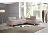 Ecksofa EGOITALIANO "Malika, elegant und bequem, Designsofa, L-Form", grau (opal grau), B:300cm H:94cm T:107cm, Luxus-Micofaser Lederoptik (100% Polyester) ist ein neues technisches Gewebe mit einem visuellen und taktilen Aspekt, der dem Nubuk sehr nahe kommt, mit innovativen Eigenschaften. Seine außerordentliche Weichheit kommt von einem exklusiven Produktionsprozess, der Unreinheiten und Unregel