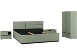 Schlafzimmer-Set OTTO HOME "Cross, moderne, grifflose Optik, FSC-zertifiziert", grün (salbei), 2trg. Schrank + ohne Matratze, B/H: 180cm x 200cm, 2trg. Schrank, Schlafzimmermöbel-Sets, Komplettschlafzimmer-Set