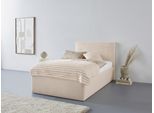 Polsterbett "Vita", beige (hell, beige), L:210cm, Bezug: 100% Polyester, Polsterung: Polsterwatte, Material, Gestell: gepolsterter Holzwerkstoff, WESTFALIA SCHLAFKOMFORT, Betten, Polsterbett, auch mit Stauraum erhältlich, inkl. Kopfteilverstellung