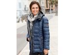 Steppjacke CASUAL LOOKS, Damen, Gr. 24, blau (jeansblau), 100% Polyester, gemustert, mehrfarbig, unifarben, figurumspielend, Jacken Steppjacke