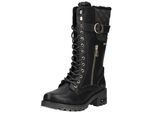 Schnürstiefel MUSTANG SHOES "Mustang Shoes Stiefel Lederimitat", Damen, Gr. 40, schwarz, Lederimitat, Schuhe Schnürstiefel