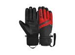 Skihandschuhe REUSCH "Booster GORE-TEX", Damen, Gr. 8, rot (schwarz, rot), 70% Polyester, 27% Lederimitat, 3% Elasthan, unifarben, Handschuhe, mit wasserdichter, atmungsaktiver Funktion