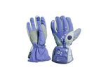 Skihandschuhe STAMM BODYFIT "THERMOHEAT Heizhandschuhe" Gr. 9, lila, Handschuhe, Damen, 9, Obermaterial: 60% Polyamid, 20% Polyester, 20% Polyethylen, geblümt, mit Batteriefach auf dem Handrücken