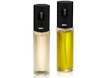 Ölspender GEFU "Öl & Essig-Sprüher NEVA, 2er Set", schwarz, transparent, H:18cm Ø:4cm, Menage-Sets, mit 2-in-1 Sprühkopf, für feinen Sprühnebel oder gleichmäßigen Strahl