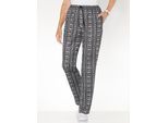 Jerseyhose CLASSIC BASICS, Damen, Gr. 24, Kurzgrößen, schwarz-weiß (schwarz, gestreift), 100% Polyester, gemustert, mehrfarbig, Hosen Jerseyhose