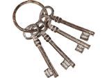 Wanddekoobjekt AMBIENTE HAUS "4er Schluesselbund aus Gusseisen", weiss (antikweiß), B:6cm H:15cm T:3cm, Gusseisen, Wanddekoobjekte, Wanddekoobjekt