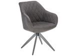 Livetastic Armlehnstuhl , Dunkelgrau , Metall, Textil , Drehkreuz , 59x84x59 cm , Sitzfläche 360° drehbar , Esszimmer, Stühle, Polsterstühle
