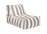 Outdoorsitzsack , Weiß, Taupe , Textil , Streifen , 280 l , Füllung: Polystyrol , 65x65x100 cm , Outdoor, Reißverschluss , Wohnzimmer, Sessel, Sitzsäcke, XXL Sitzsäcke