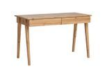 Mid.you Schreibtisch , Eiche Wotan , Holzwerkstoff , 2 Schubladen , rechteckig , Säule , 60x76x120 cm , Bsci , Büromöbel, Schreibtische, Schreibtische