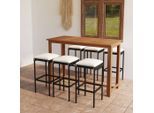 vidaXL 7-tlg. Gartenbar-Set mit Kissen Schwarz