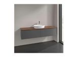 Villeroy und Boch Antao Waschtisch-Unterschrank K36012GK 2 Auszüge, 1600 x 360 x 500 mm, Front ohne Struktur, Anthracite Matt Lacquer / Warm Walnut