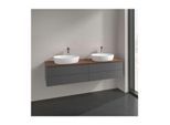 Villeroy und Boch Antao Waschbeckenunterschrank K28012GK 4 Auszüge, 1600 x 360 x 500 mm, Front ohne Struktur, Anthracite Matt Lacquer / Warm Walnut