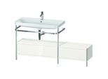 Duravit Happy D.2 Plus Möbelwaschtisch-Kombination HP4863O2222 160x49cm, mit Metallkonsole, 1 Hahnloch, weiß hochglanz