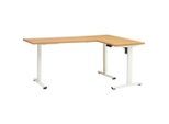Mid.you Eckschreibtisch , Weiß, Eichefarben , Metall, Holzwerkstoff , rechteckig , eckig , 120x74.5-119x180 cm , höhenverstellbar , Büromöbel, Schreibtische, Eckschreibtische