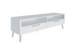Mid.you Lowboard , Weiß , Holzwerkstoff , Kiefer , massiv , 2 Schubladen , 150.5x45x42 cm , FSC MIX , Holzmöbel, Wohnwände Holz, Lowboards Holz