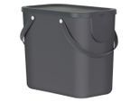 Rotho Abfallsammler , Anthrazit , Kunststoff , 25 l , 23.5x34x40 cm , Blauer Engel, Reach, DIN EN ISO 9001 , Küchen, Küchenausstattung, Abfallsysteme