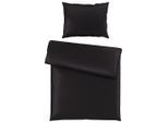 Novel Bettwäsche , Schwarz , Textil , Uni , 140x200 cm , pflegeleicht, atmungsaktiv, schadstoffgeprüft , Heimtextilien, Bettwäsche & Leintücher, Bettwäsche, Satin-Bettwäsche
