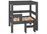 VidaXL erhöhtes Hundebett aus Kiefernholz grau 53,5 cm, 60 cm, 53,5 cm
