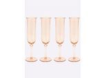 Gläser-Set, beige (terra), B:7cm H:24cm, Glas, Trinkgefäße