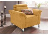 Sessel SIT & MORE "Arngast", gelb (snef), B:101cm H:84cm T:93cm, Luxus-Microfaser ALTARA NUBUCK (100% Polyester);Struktur (100% Polyester);Flachgewebe (90% Polyester; 10% Polyamid), Sessel, Sessel, inklusive Federkern und Kopfteilverstellung